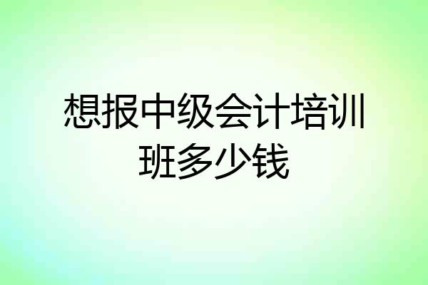 想报中级会计培训班多少钱
