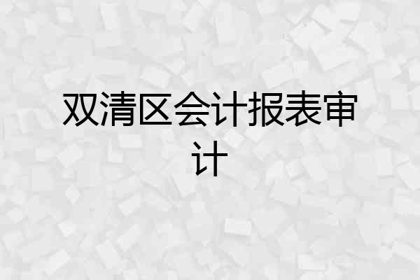 双清区会计报表审计