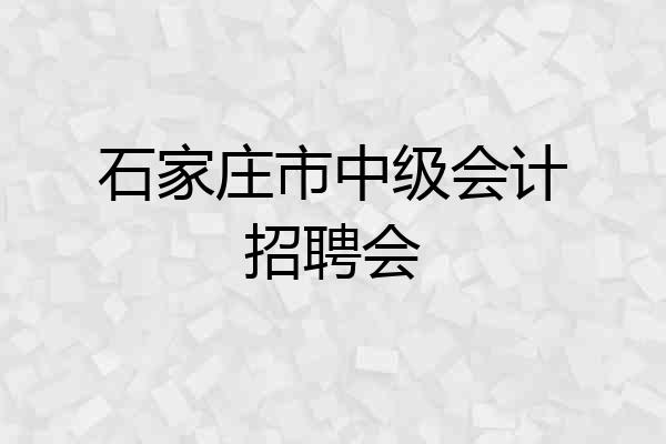 石家庄市中级会计招聘会
