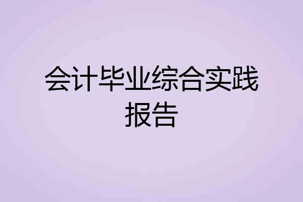会计毕业综合实践报告