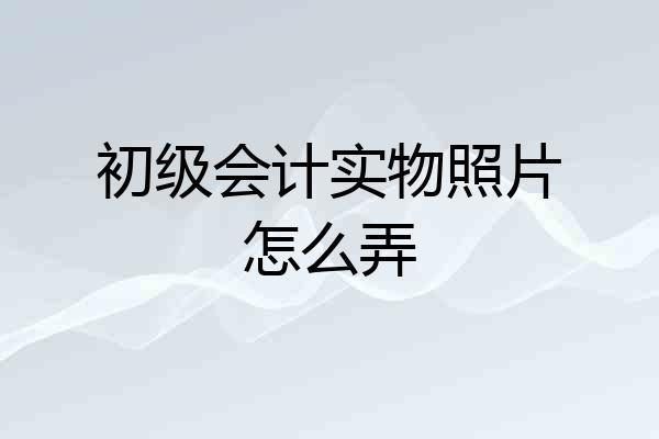 初级会计实物照片怎么弄