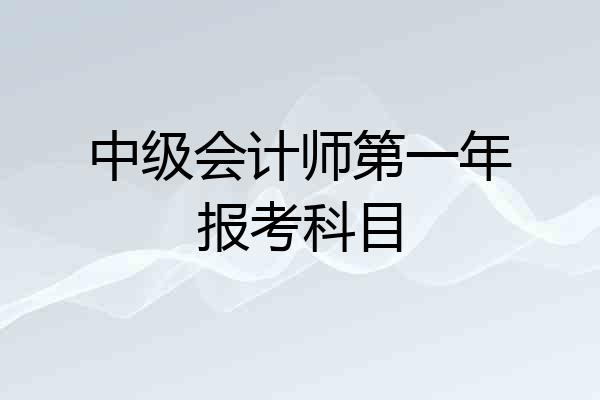 中级会计师第一年报考科目