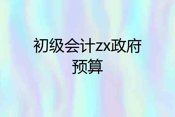 初级会计zx政府预算