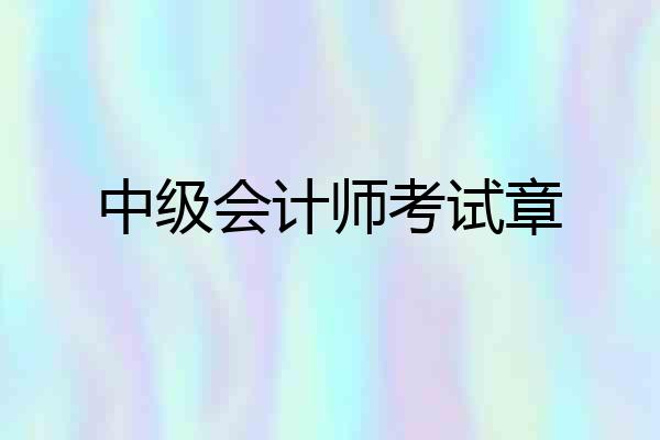 中级会计师考试章