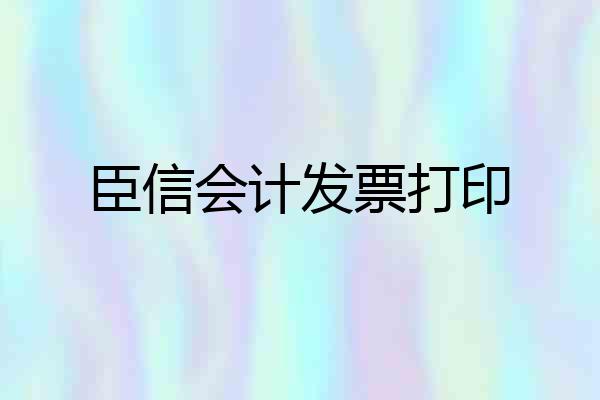 臣信会计发票打印
