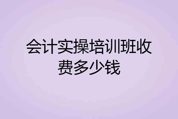 会计实操培训班收费多少钱