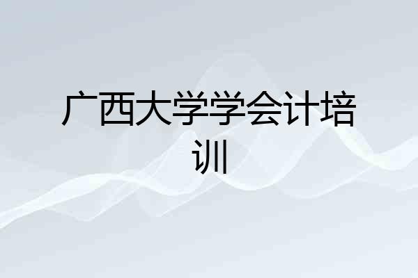 广西大学学会计培训