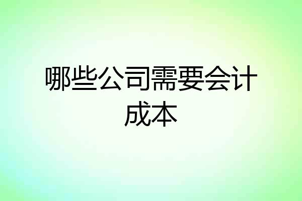 哪些公司需要会计成本