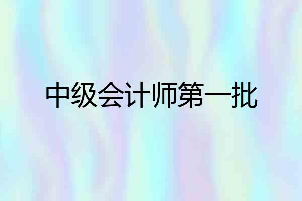 中级会计师第一批