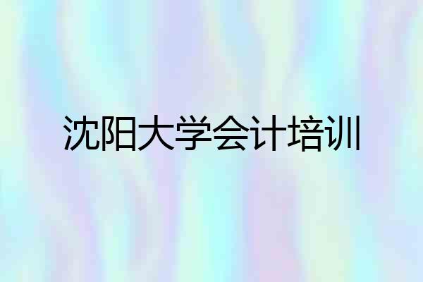 沈阳大学会计培训