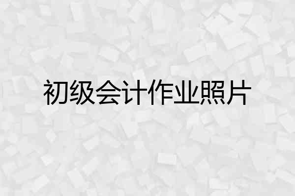 初级会计作业照片