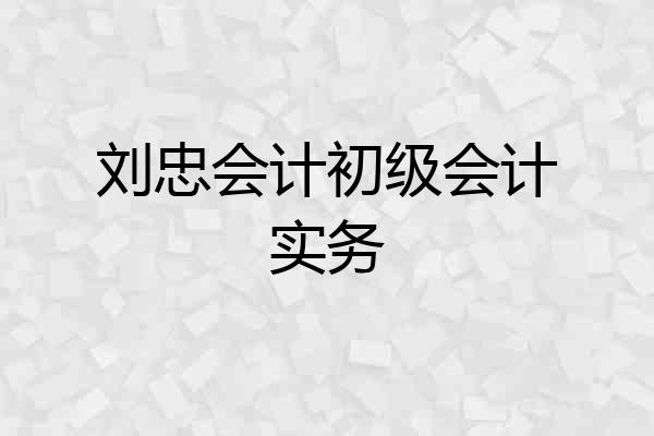刘忠会计初级会计实务