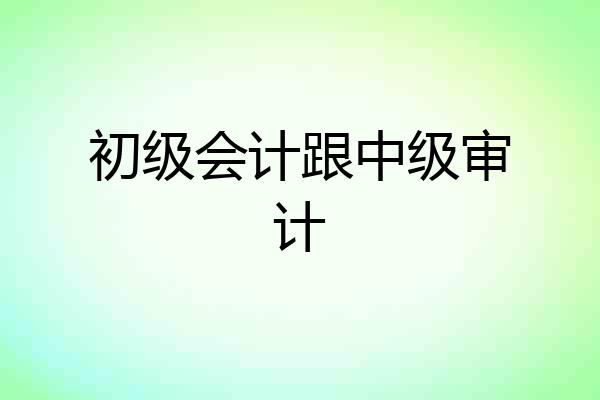初级会计跟中级审计