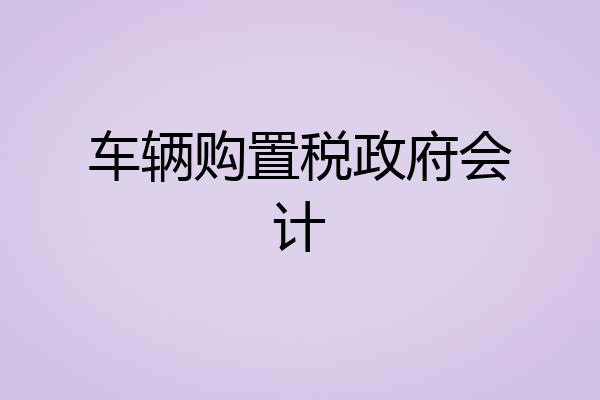 车辆购置税政府会计