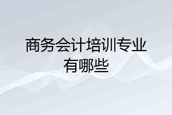 商务会计培训专业有哪些