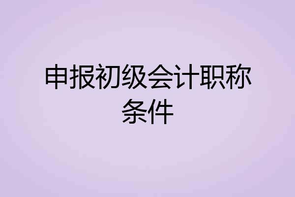 申报初级会计职称条件