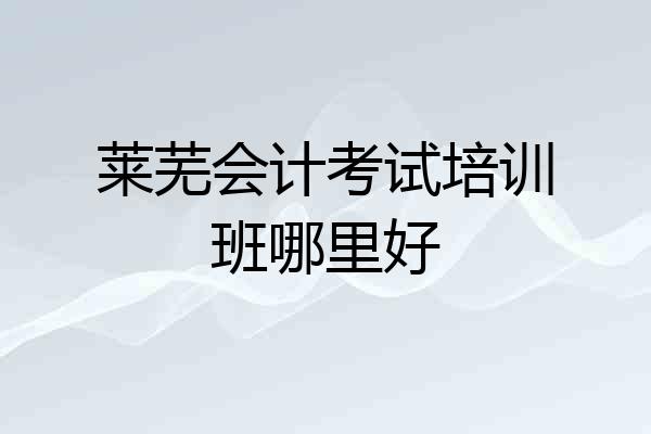 莱芜会计考试培训班哪里好
