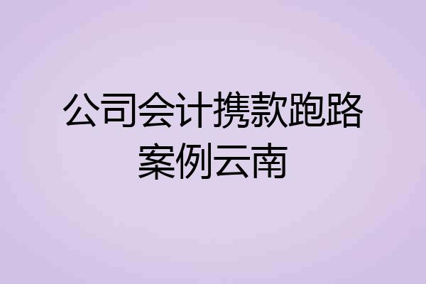 公司会计携款跑路案例云南
