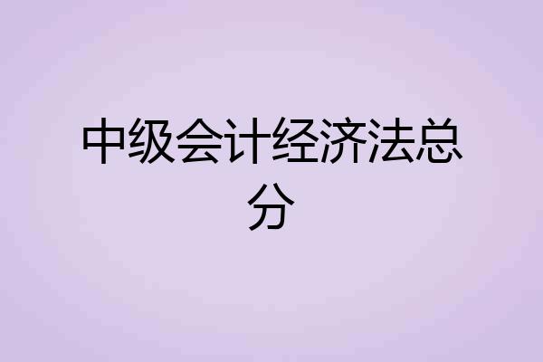 中级会计经济法总分