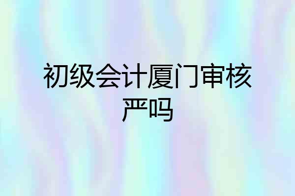 初级会计厦门审核严吗
