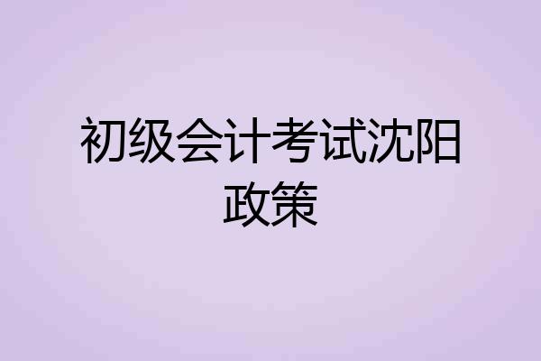 初级会计考试沈阳政策