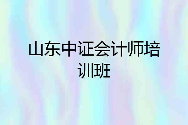 山东中证会计师培训班