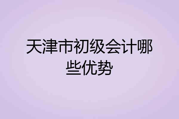 天津市初级会计哪些优势