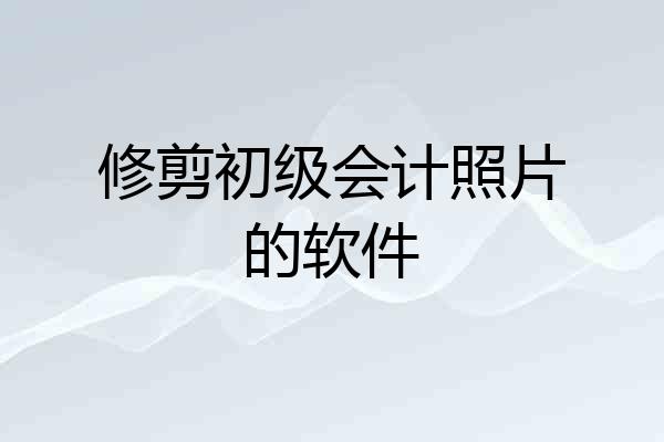 修剪初级会计照片的软件