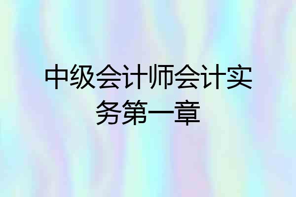 中级会计师会计实务第一章