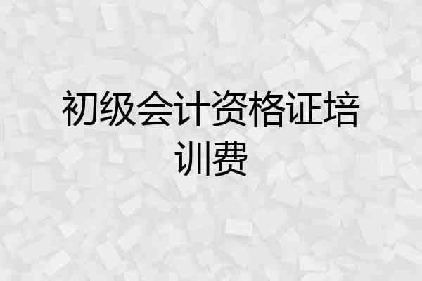 初级会计资格证培训费