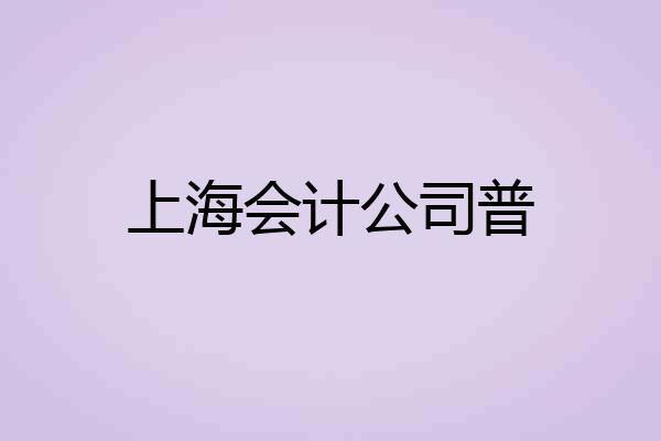 上海会计公司普