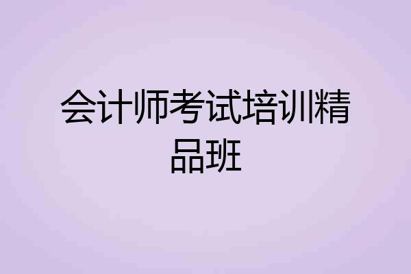 会计师考试培训精品班