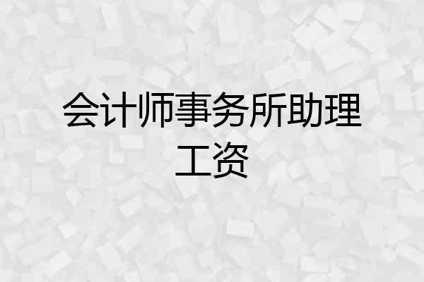 会计师事务所助理工资