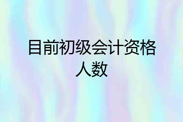 目前初级会计资格人数