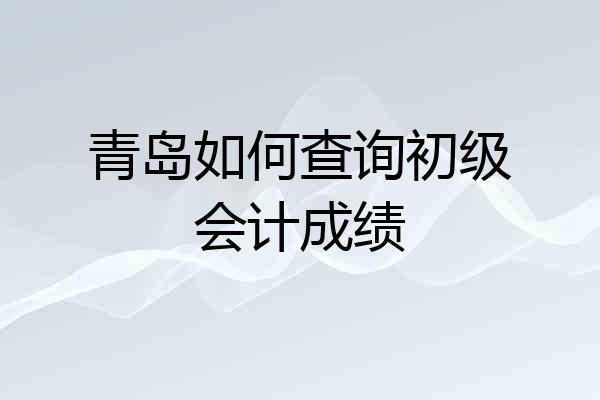 青岛如何查询初级会计成绩