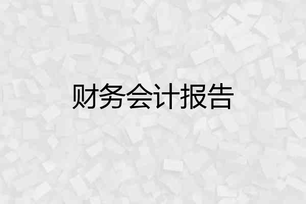财务会计报告