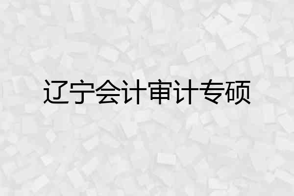 辽宁会计审计专硕