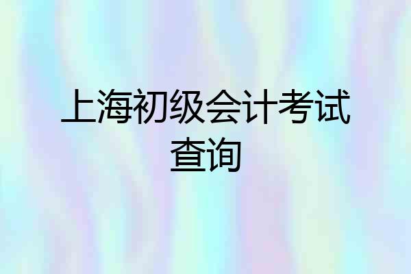 上海初级会计考试查询