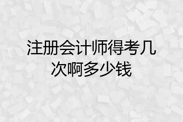 注册会计师得考几次啊多少钱