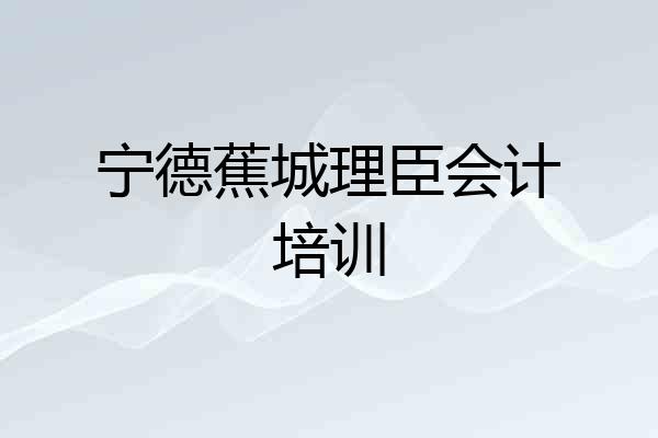 宁德蕉城理臣会计培训