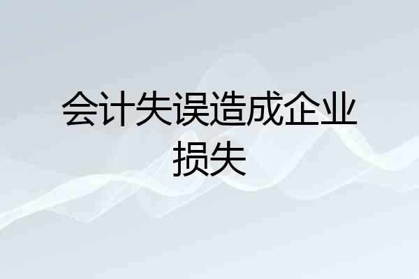 会计失误造成企业损失
