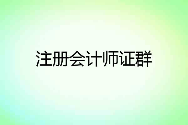 注册会计师证群