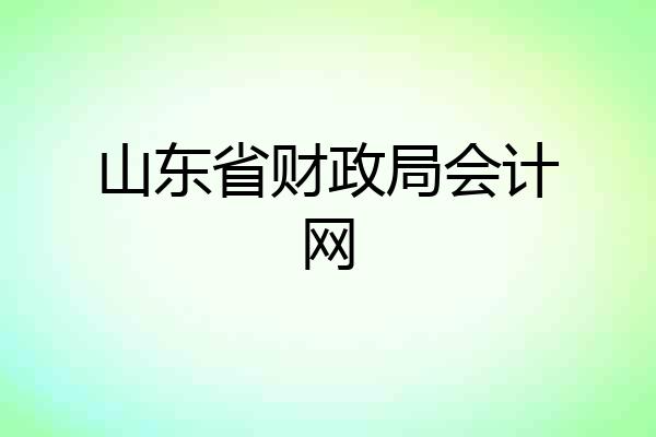 山东省财政局会计网