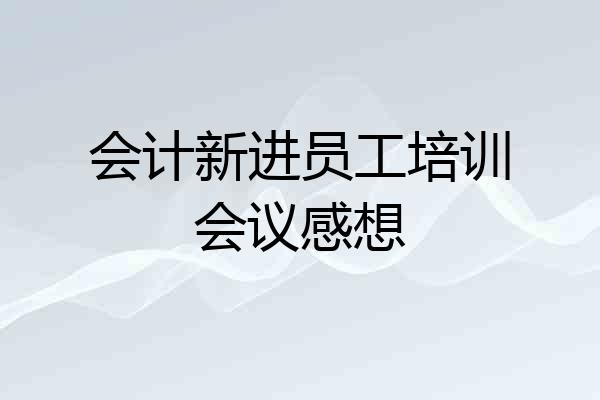 会计新进员工培训会议感想