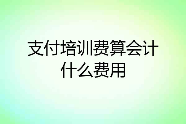 支付培训费算会计什么费用