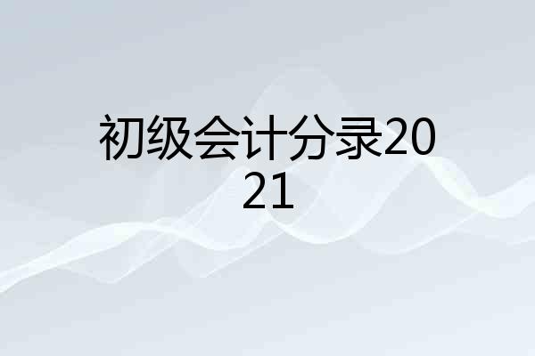 初级会计分录2021