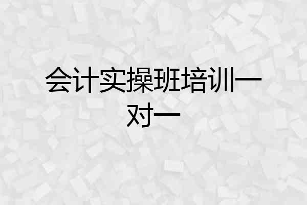 会计实操班培训一对一