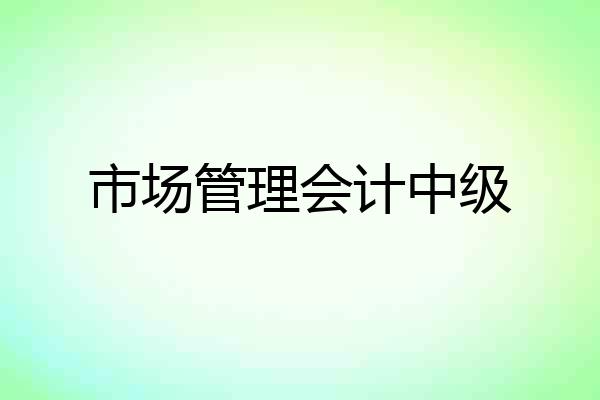 市场管理会计中级