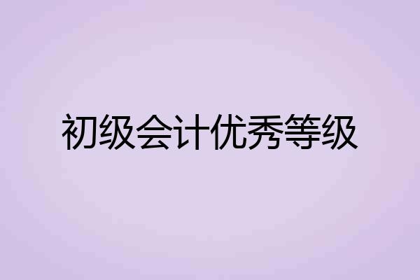 初级会计优秀等级