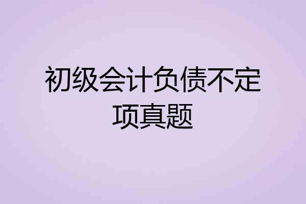 初级会计负债不定项真题